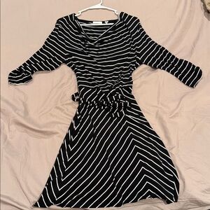 Black and White Striped Dress